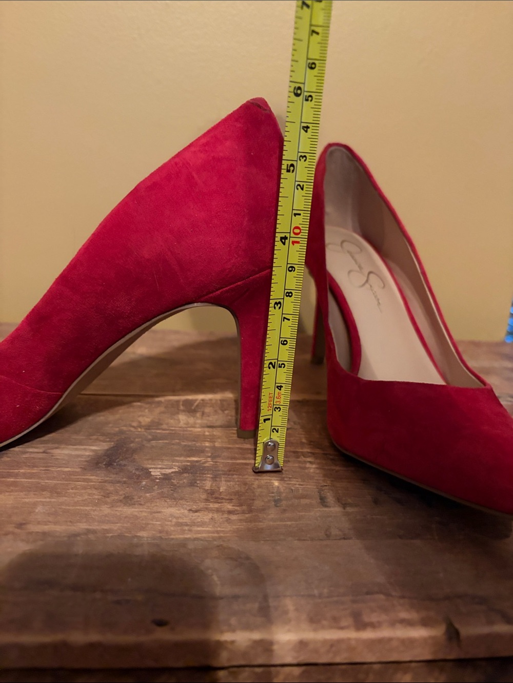 Jessica Simpson Red Pointed-Toe Suede Pumps - Picture 3 of 8